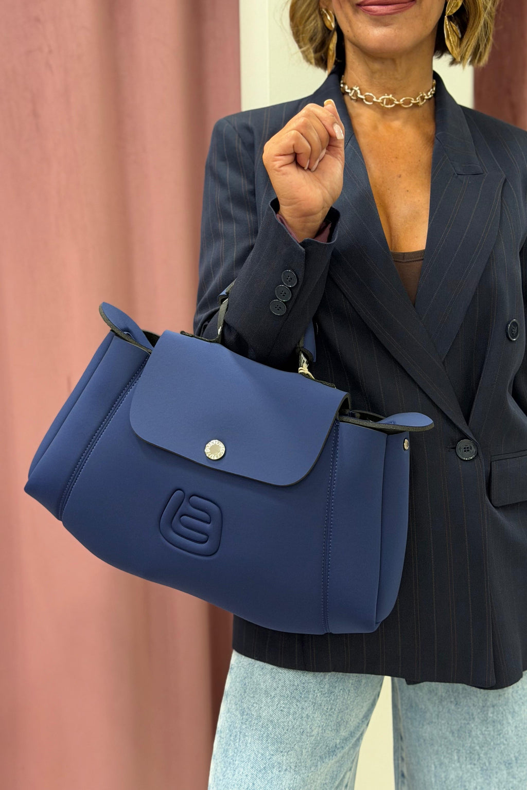 BORSA DORIANA NEOPRENE BLUEBERRY