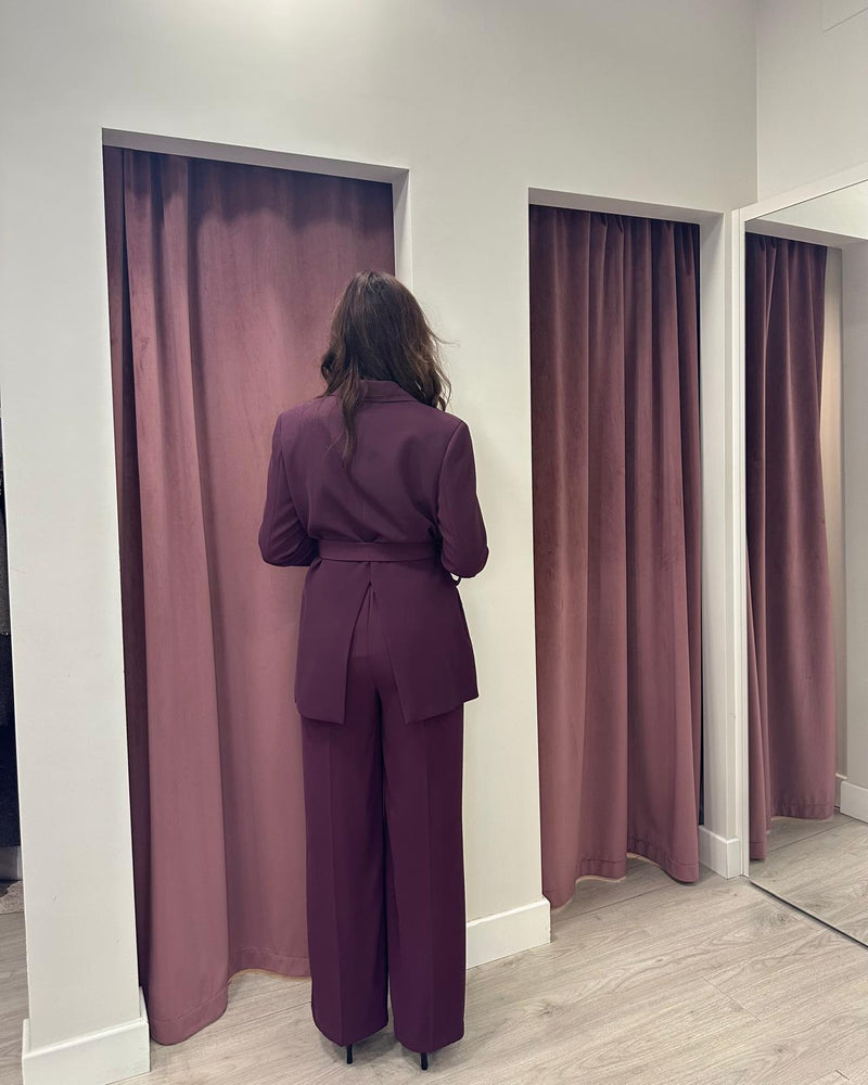 Vicolo - Pantalone in crepe palazzo  grigio Art. TF0360