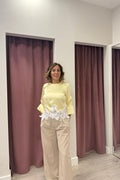 Blusa in viscosa con pizzo a contrasto Tensione IN LF638