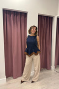 Tensione In - Top peplum banda contrasto Art. 39169