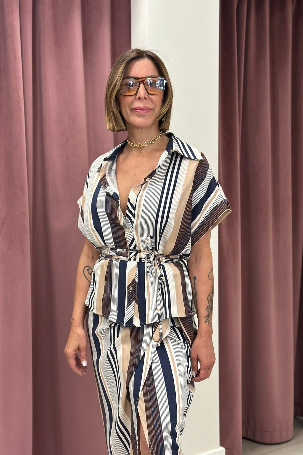 CAMICIA COULISSE RIGHE 39551