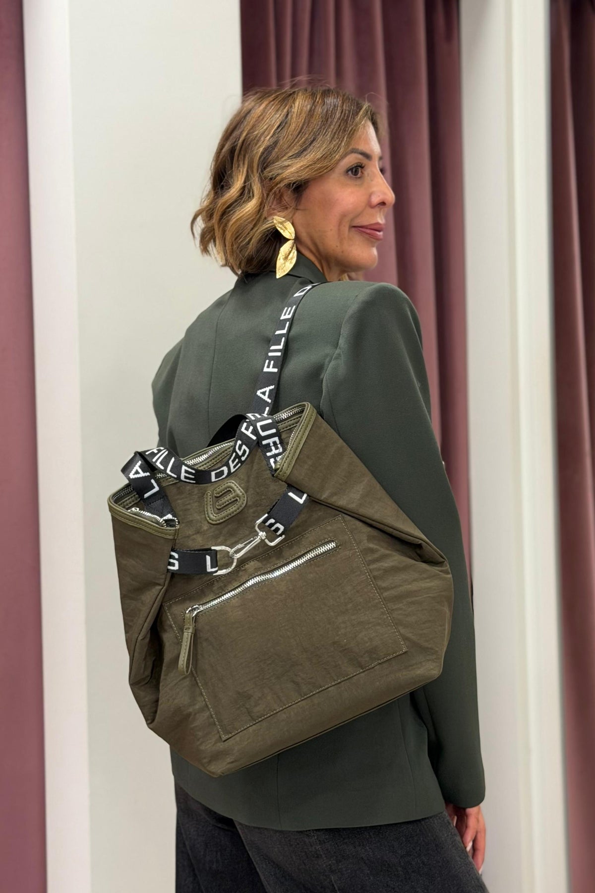 ZAINO ANITA MED URBAN CANVAS OLIVE