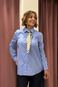 Camicia Celeste in Cotone con Foulard VICOLO RAC0014