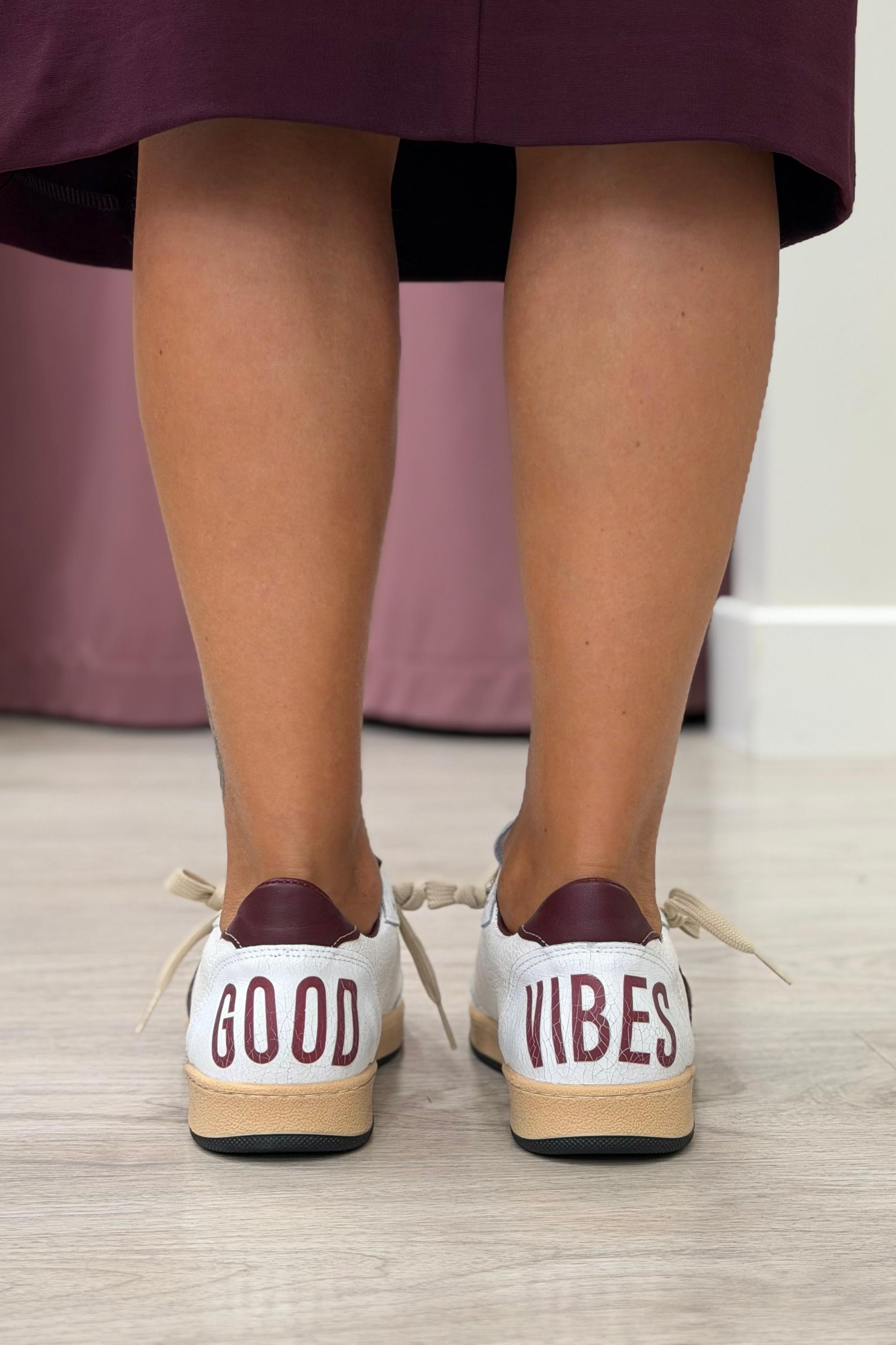 Sneakers "Good Vibes" in pelle variante bordeaux Divine Follie BALY/48