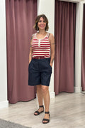 Bermuda in chambrix blu scuro Tensione IN S26PH32