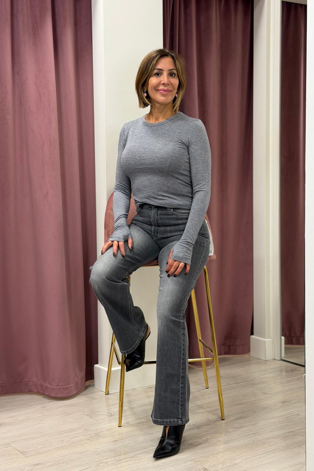 Maglia slim misto lana VICOLO GRIGIO PERLA