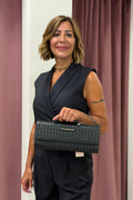 BORSA NOA INTRECCIATO SQUARED BLACK
