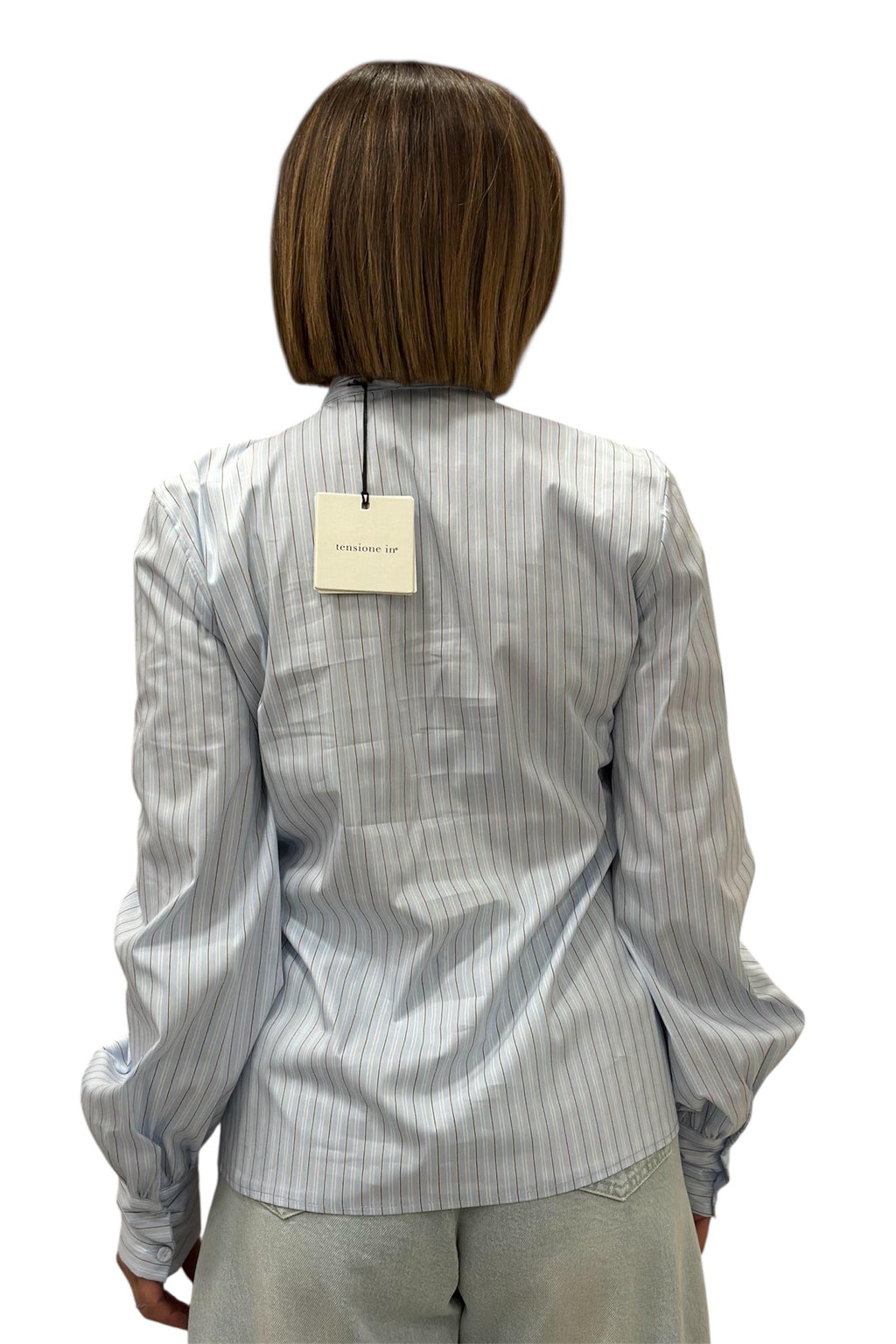 CAMICIA CON FIOCCO CELESTE