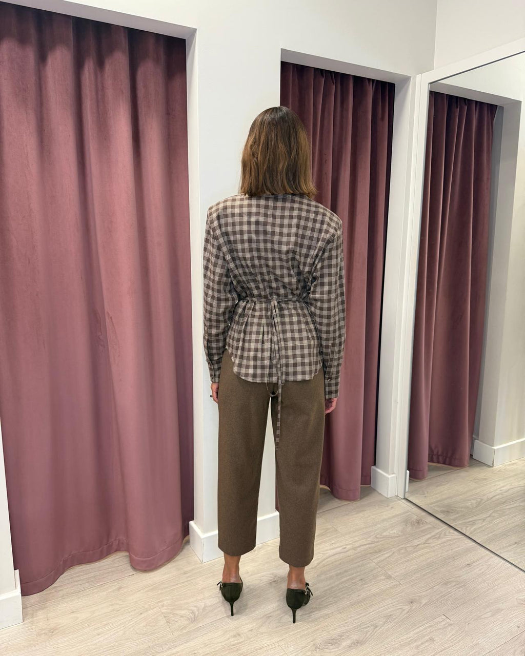 Vicolo - Camicia quadri con spalline e laccio Art. TF1531