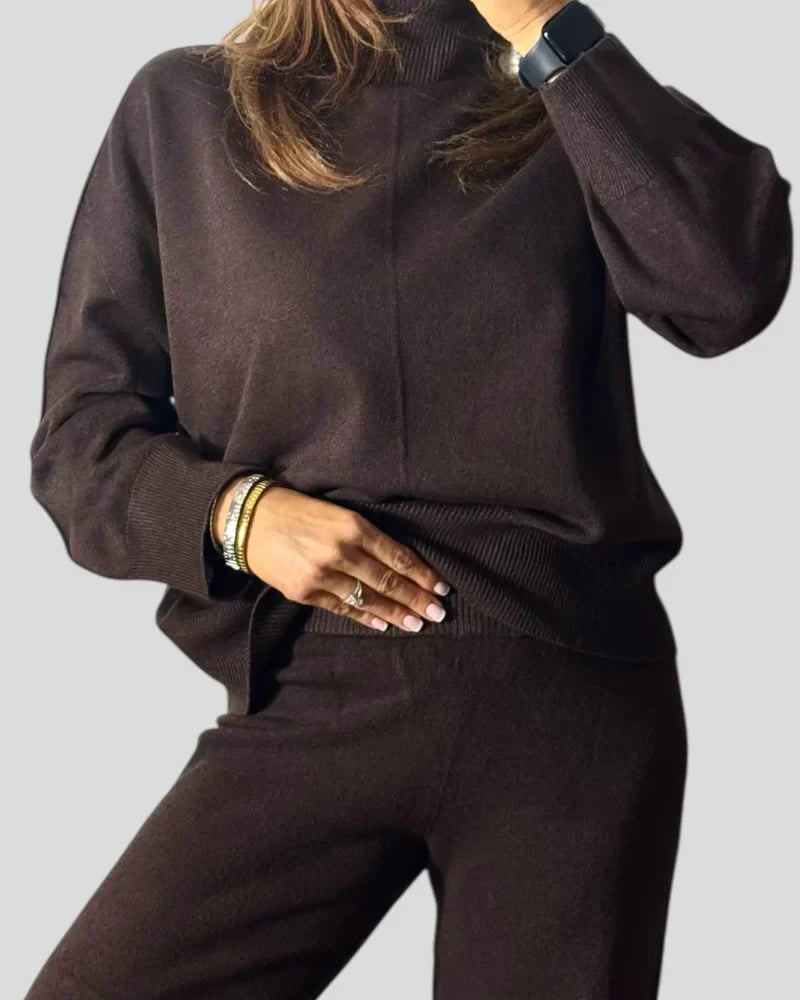 MAGLIA COLLO ALTO RIGA FRONTALE 77377F MORO