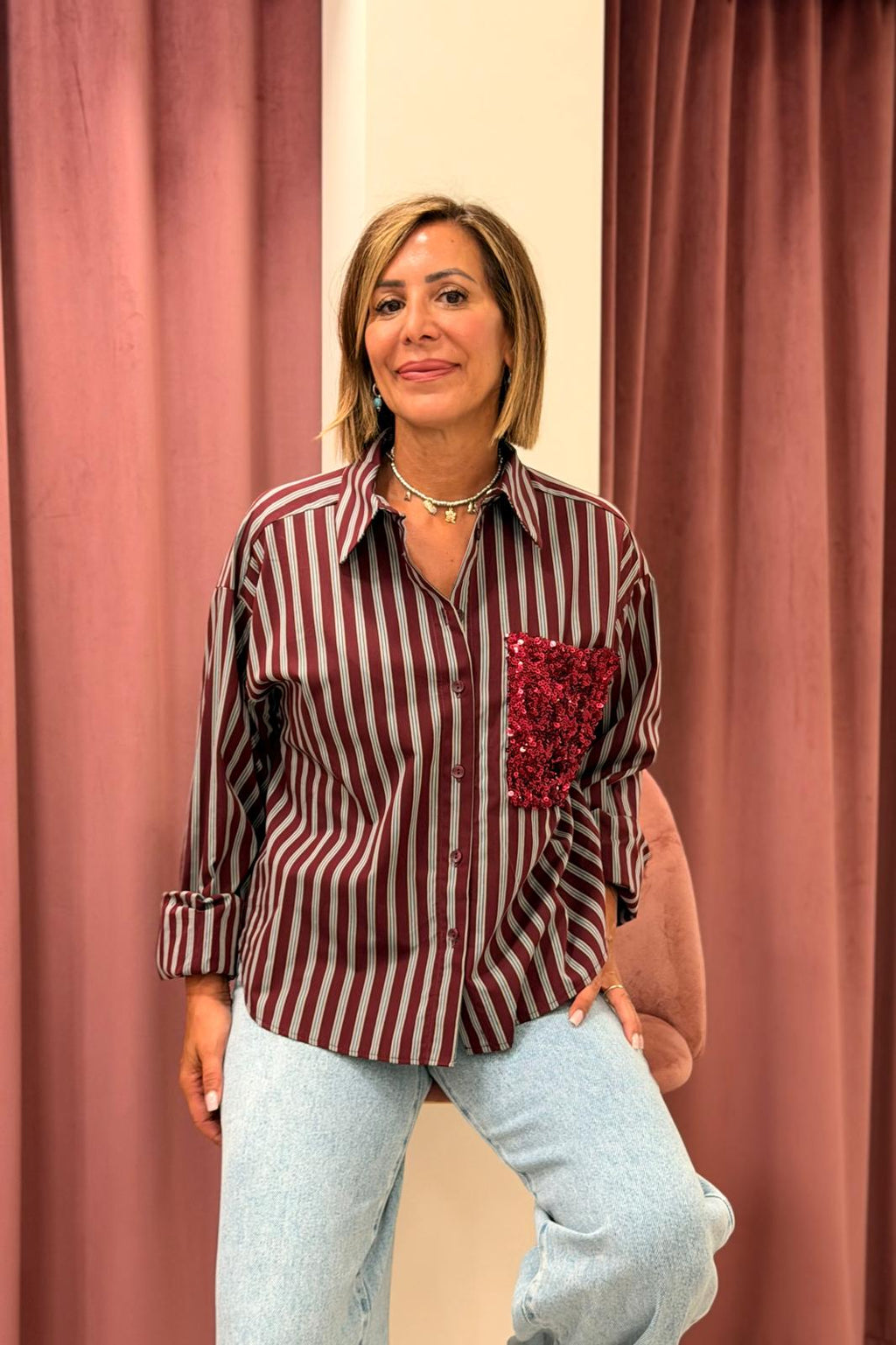CAMICIA RIGHE TENSIONE IN TE/W26C097