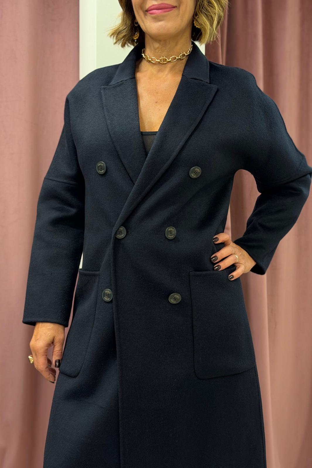 Cappotto misto lana BLU