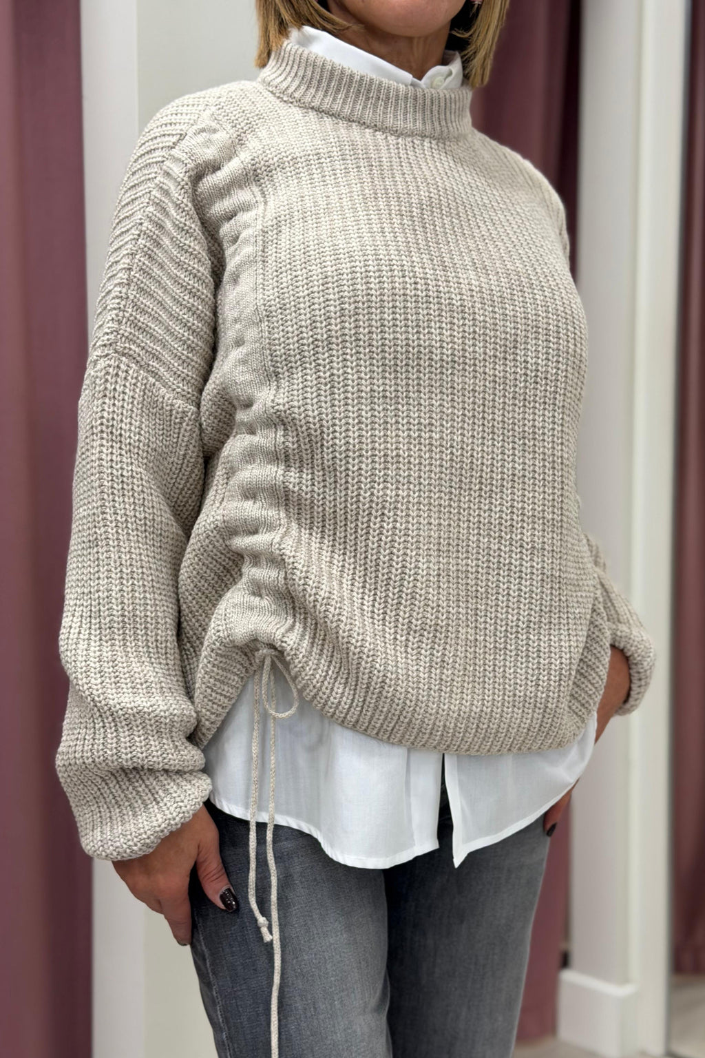 maglia CON  coulisse laterale MELANGE haveone