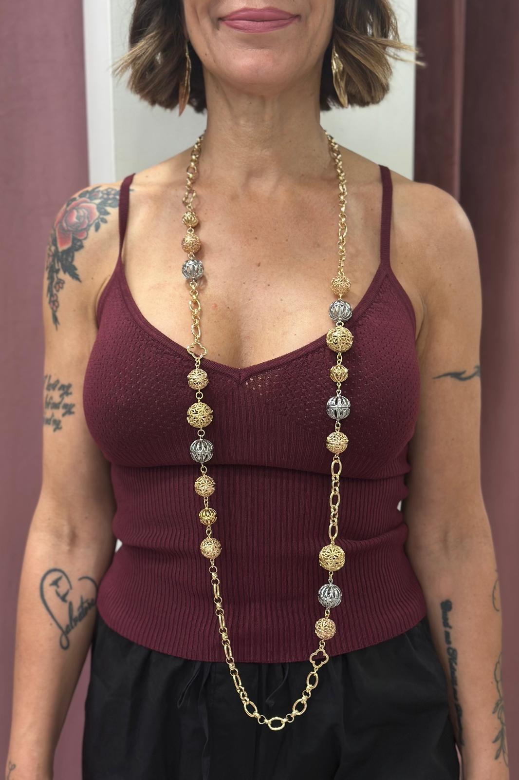 COLLANA LUNGA ARGENTO/ORO