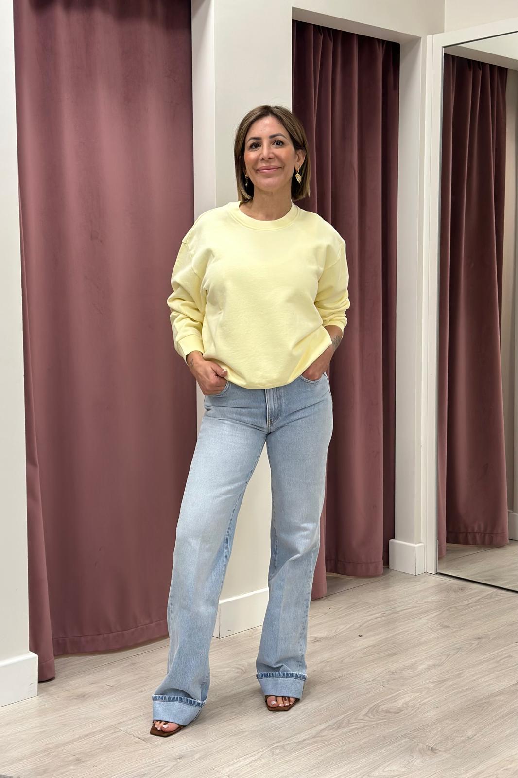 Felpa Basic Girocollo TAB0155 GIALLO PULCINO
