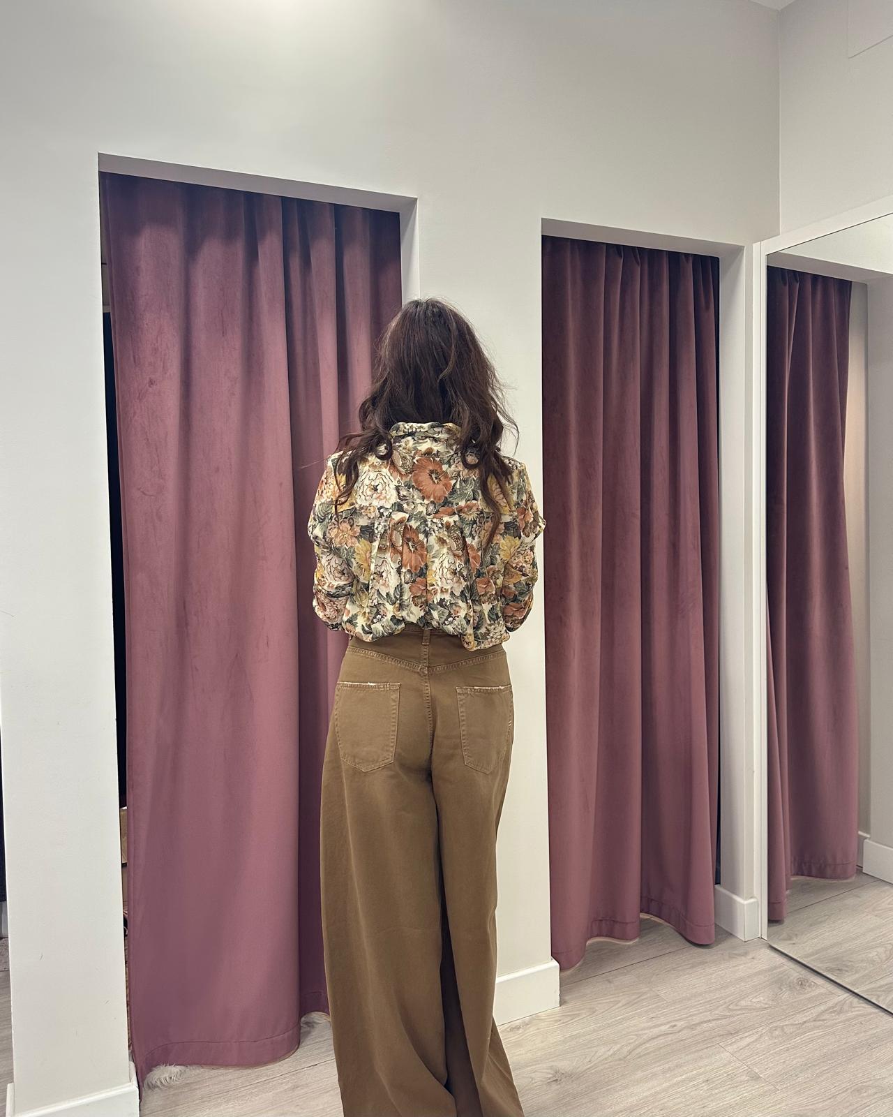 Vicolo - Jeans YVES palazzo con bottoni gioiello Art. DF5057  tabacco