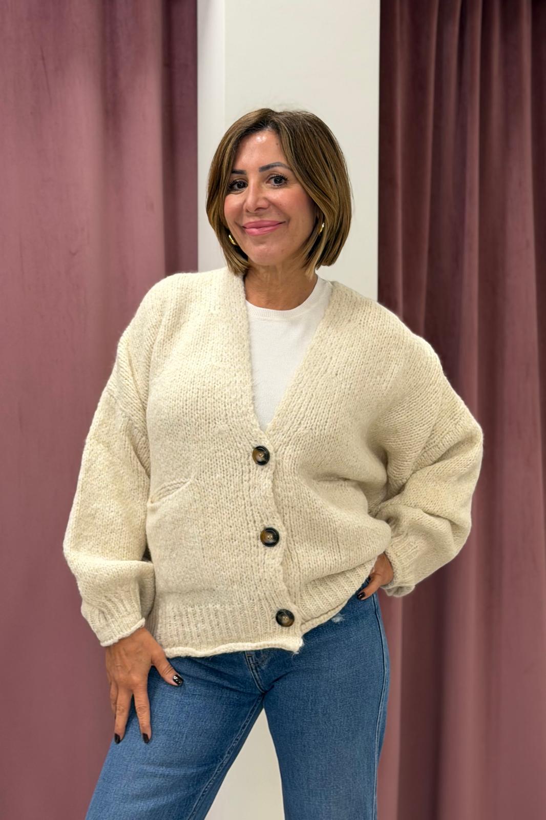 Cardigan scollo V  BURRO HAVEONE