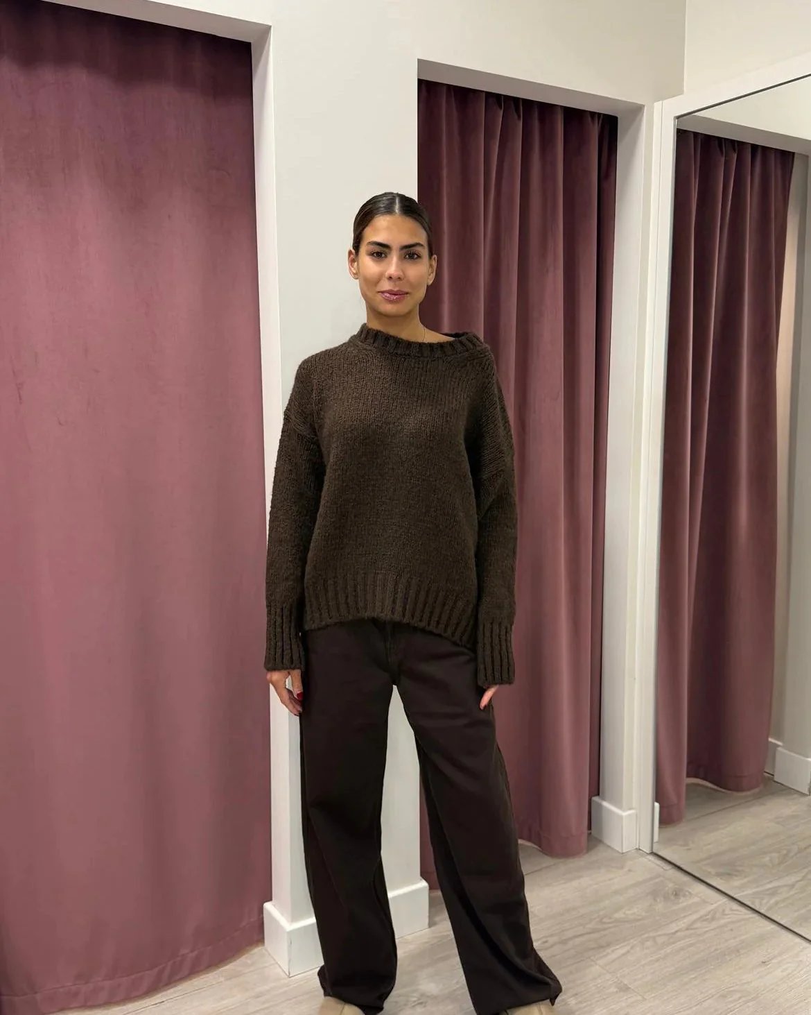 Vicolo - Maglia over girocollo Art. 33057F MOKA