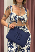 LA FILLE DES FLEURS - Pochette Alain tekno fabric BLU