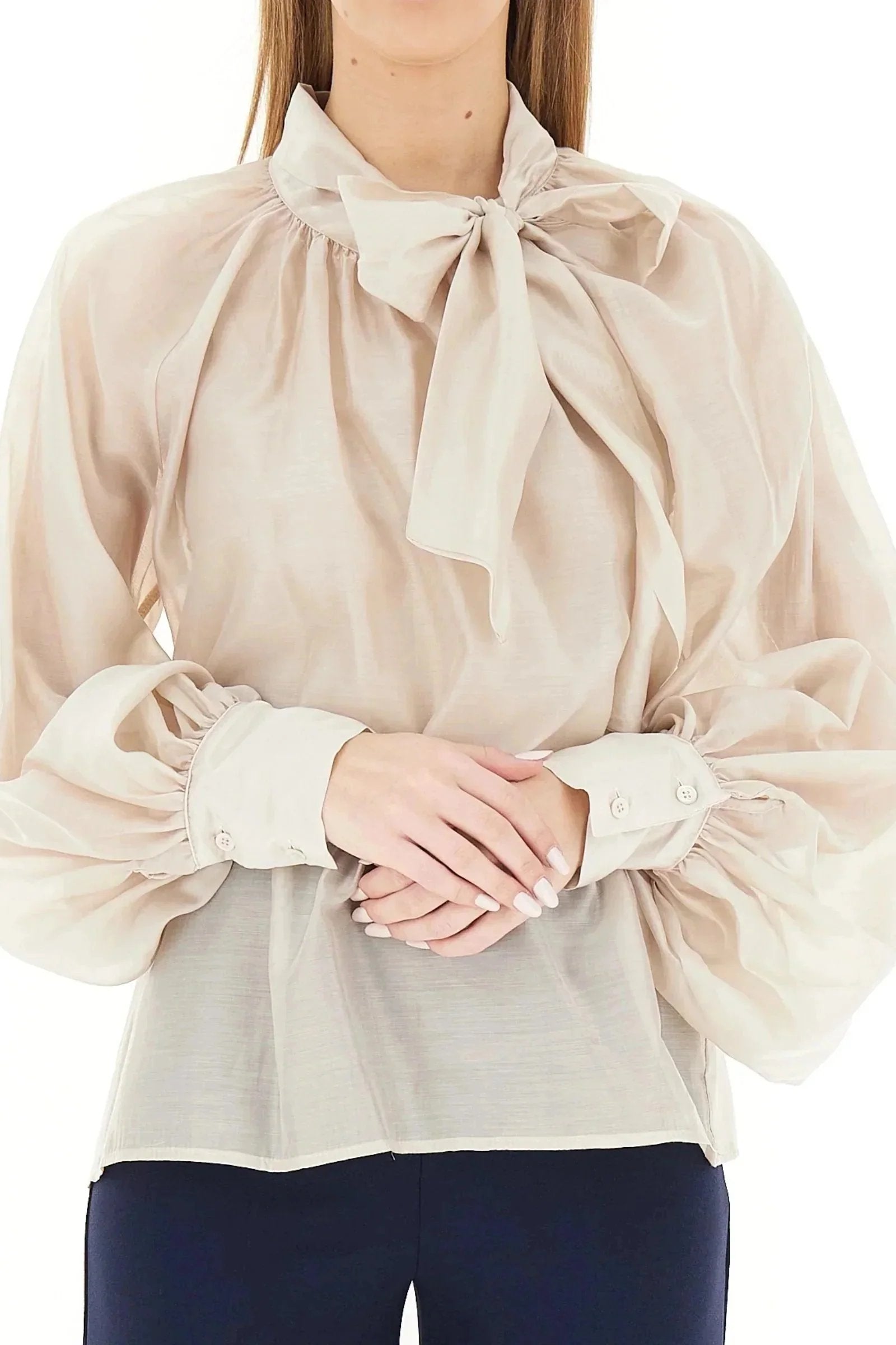 Blusa con fiocco TAB0210 BEIGE