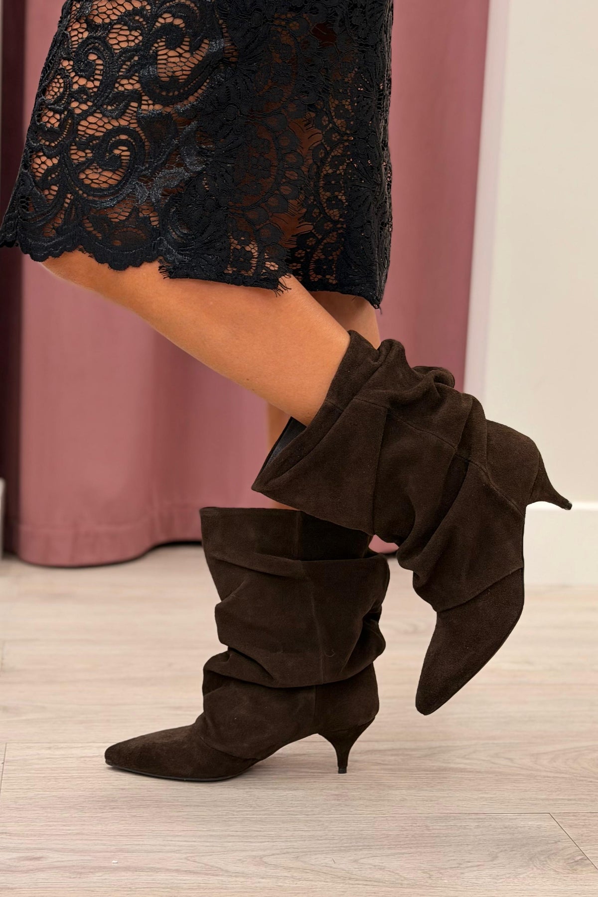 STIVALETTO CAMOSCIO MORO OVYE' STSARA
