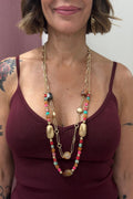 COLLANA LUNGA DUE FILI MULTICOLO