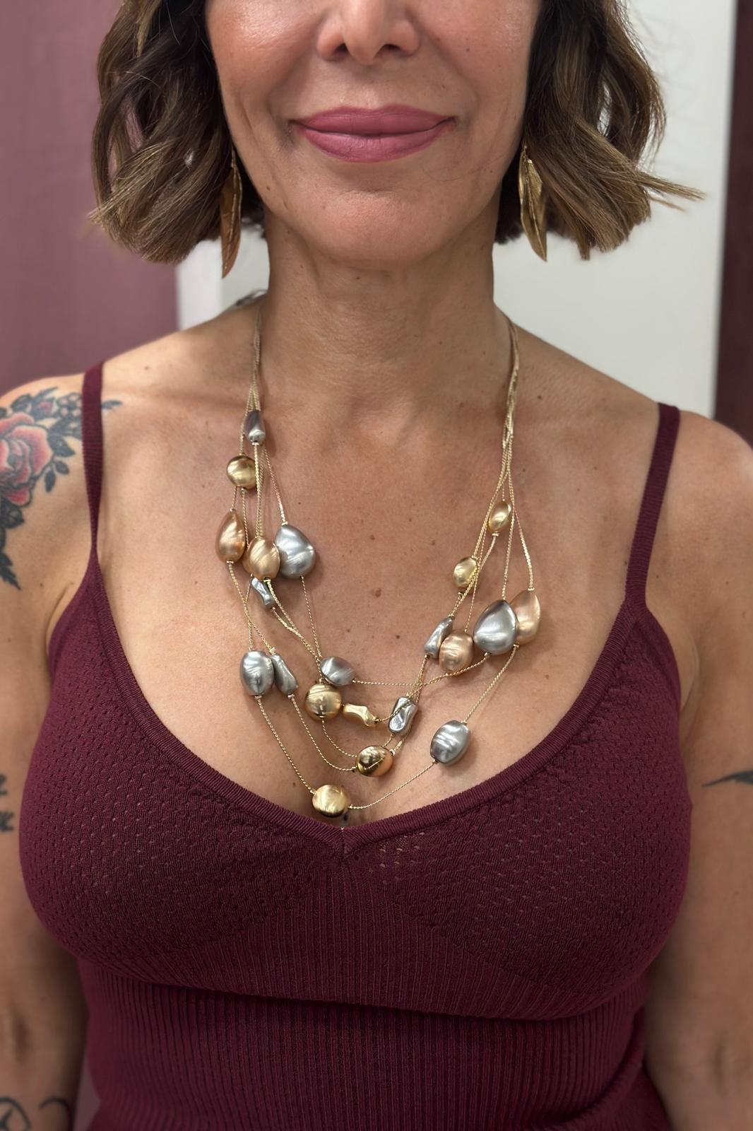 COLLANA CON PIETRE ARGENTO/ORO