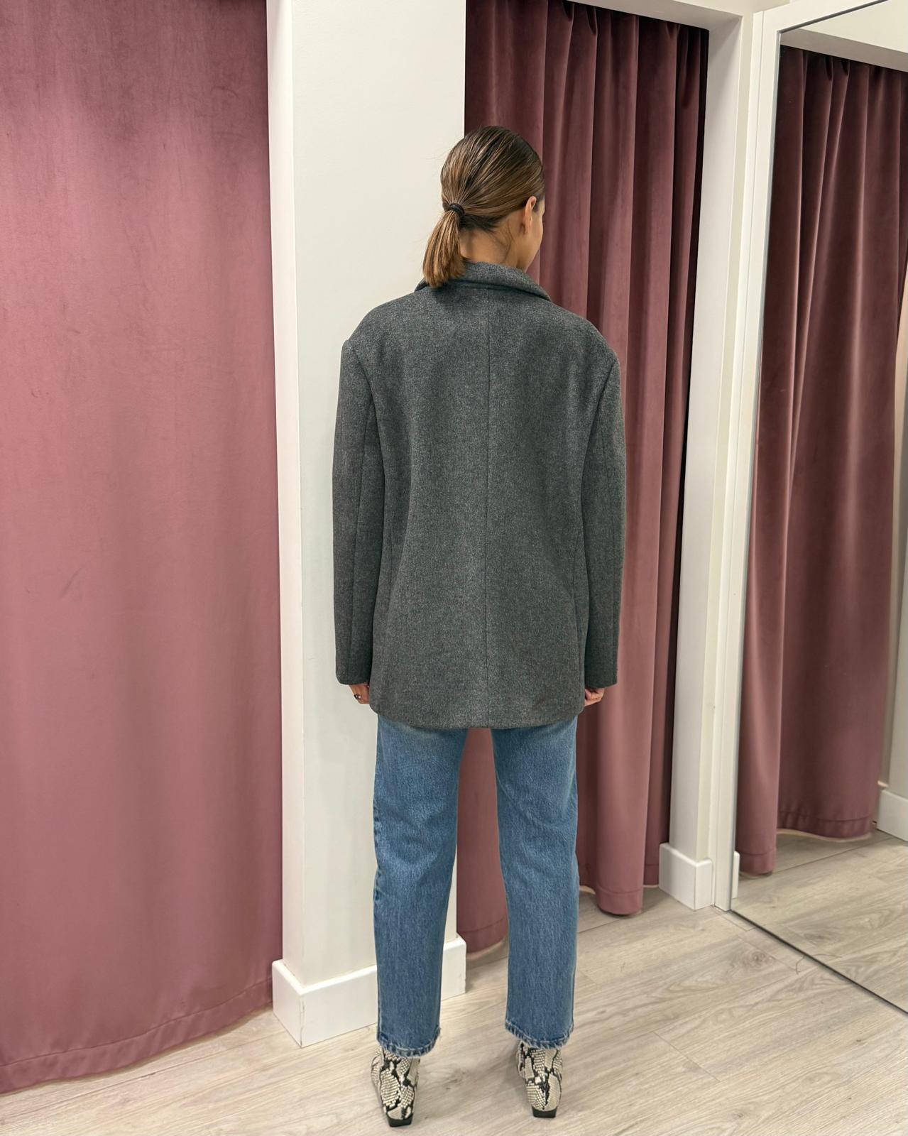 Vicolo - Giacca cappotto over con spille Art. TF2012 GRIGIA