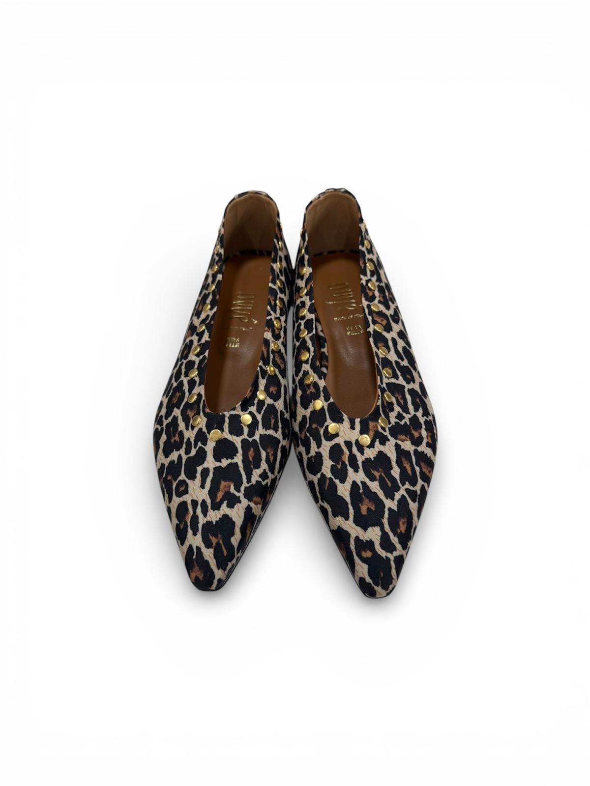 Ballerina animalier con borchie - MIELE LF411A111