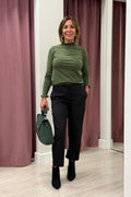 Maglia Mezzo Collo Con Rouches Donna Haveone VERDE