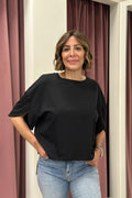 Vicolo - T-Shirt scatoletta manica aperta Art. UAB0378  NERA