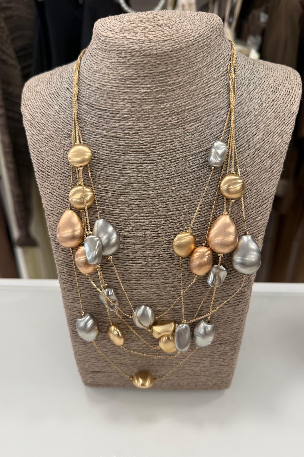 COLLANA CON PIETRE ARGENTO/ORO
