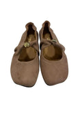 Ballerina fibbia elastica camoscio visone CON FIBBIA DORATA