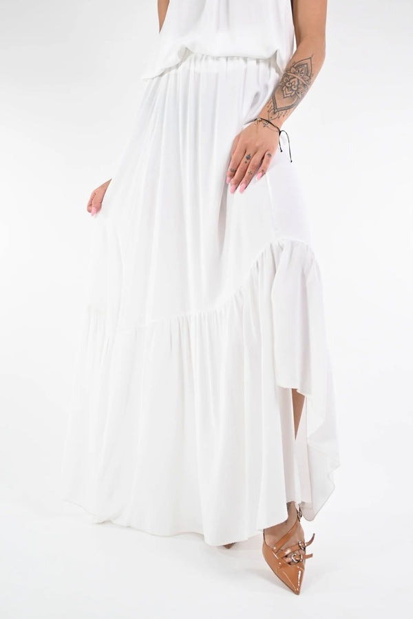HAVEONE- COMPLETO TOP + GONNA LUNGA ART.HAD-N018 - BIANCO