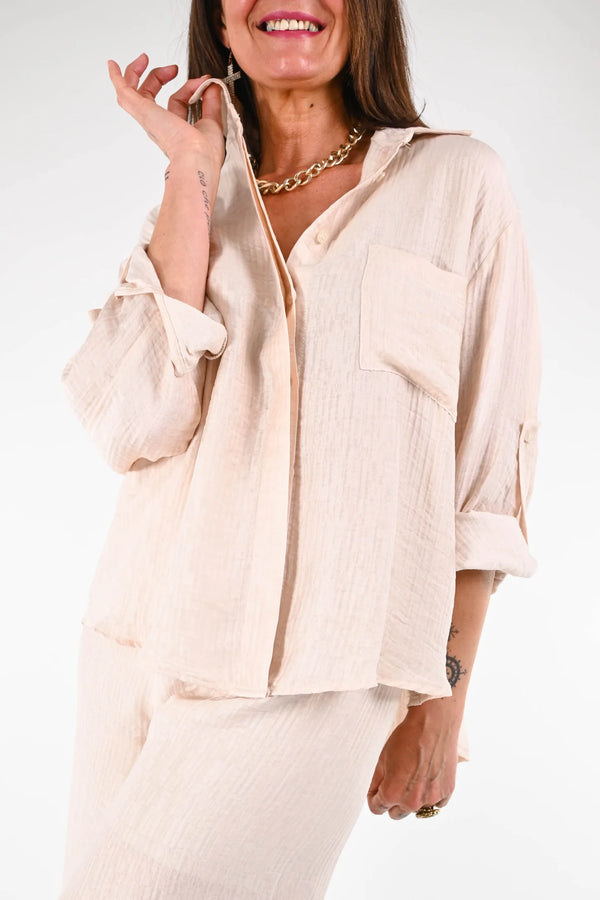 - CAMICIA VISCOSA FLUIDA ART.CMI-N200 - SABBIA