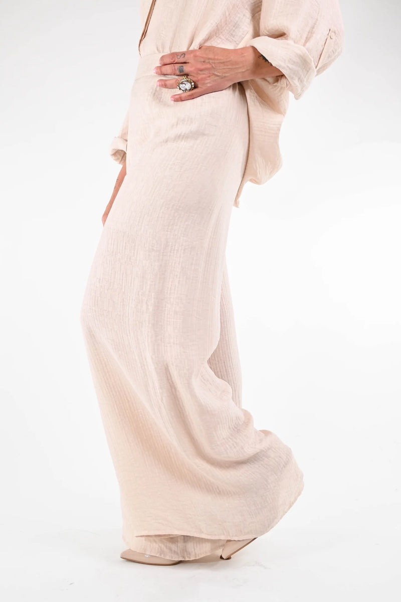 HAVEONE - PANTALONE VISCOSA FLUIDO ART.PMI-N317 - SABBIA