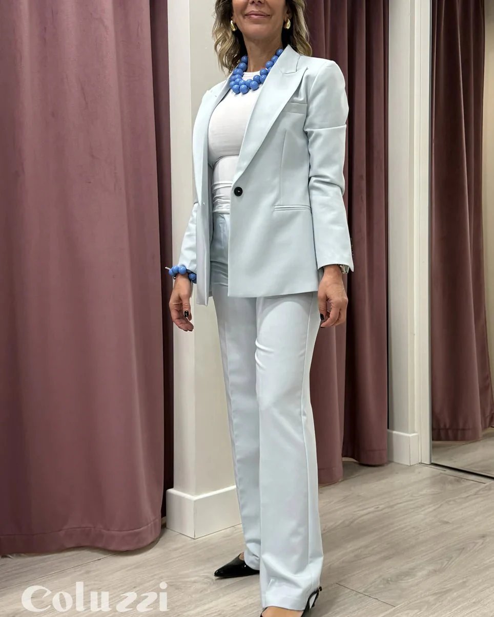 PANTALONE AZZURRO POLVERE TD0295