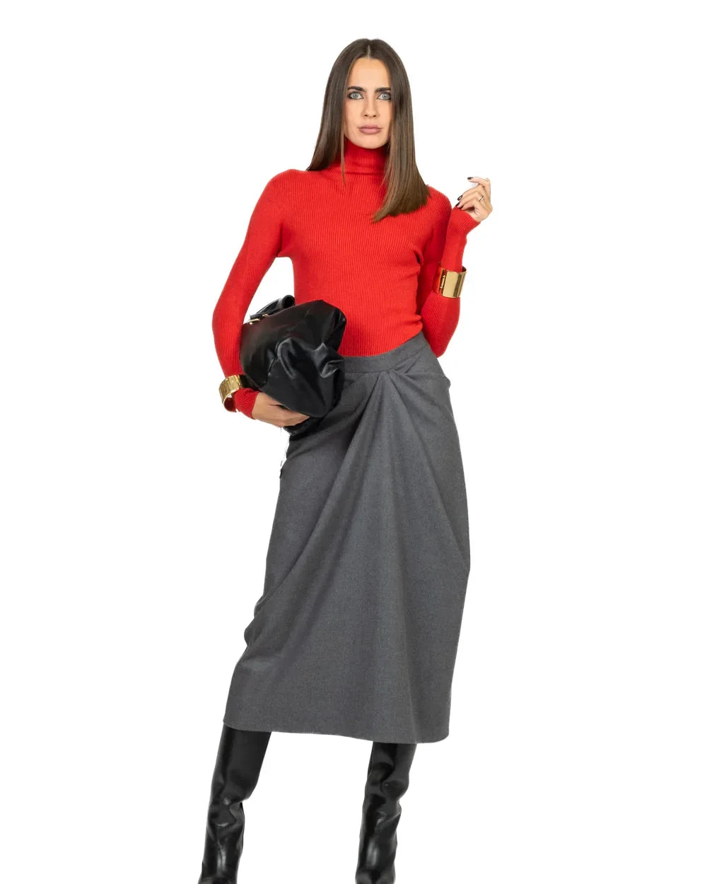 Vicolo - Maglia costine collo alto Art. 77314F