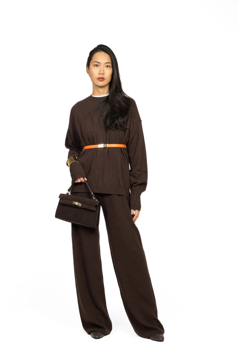 Vicolo - Pantalone in maglia a palazzo Art. 22107F MORO