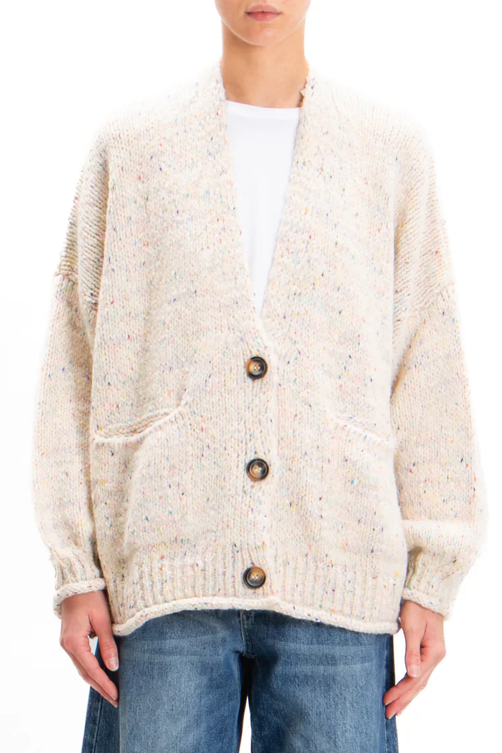 Haveone-Cardigan misto lana melange filo colorato