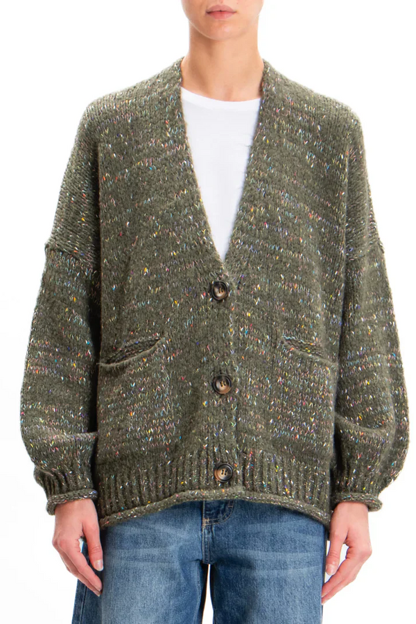 Haveone-Cardigan misto lana melange filo colorato