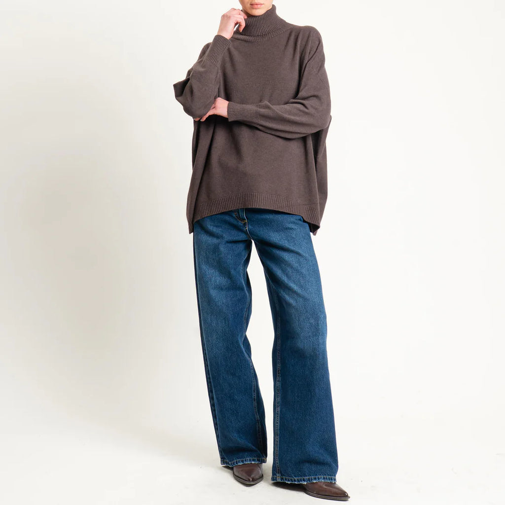 Haveone-Maglia collo alto a scatola oversizeMMGP189