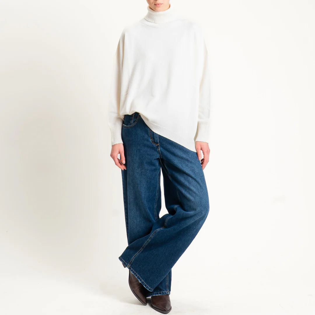 Haveone-Maglia collo alto a scatola oversizeMMGP189