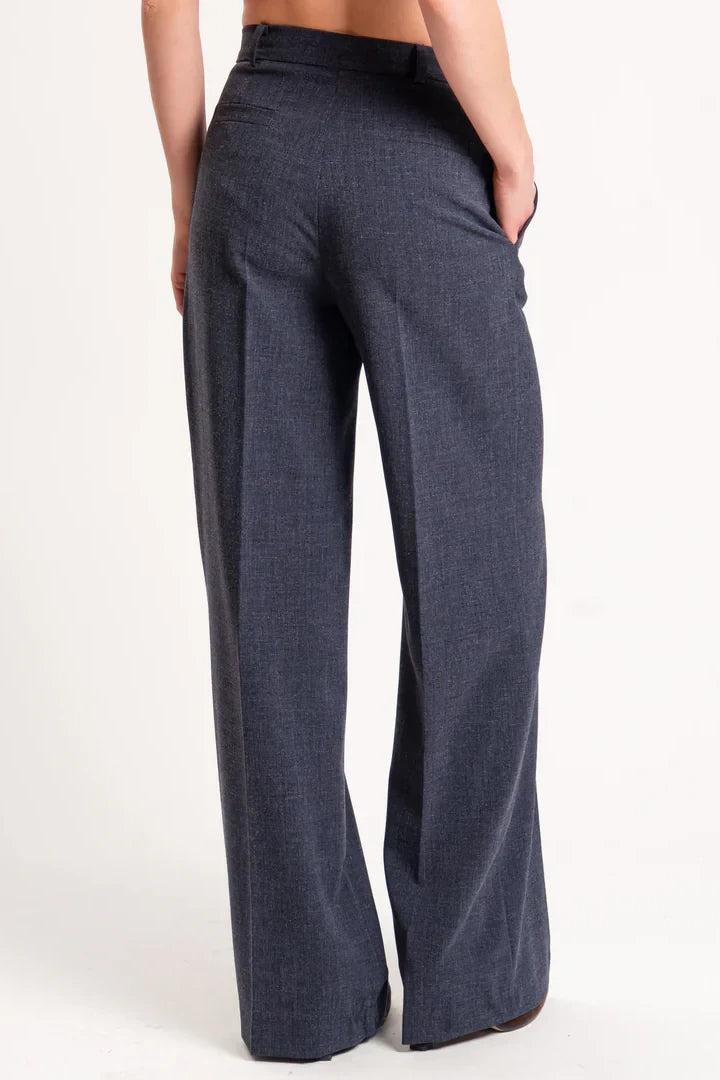 Haveone-Pantalone dritto con pinces - grigio melange PGE-P068
