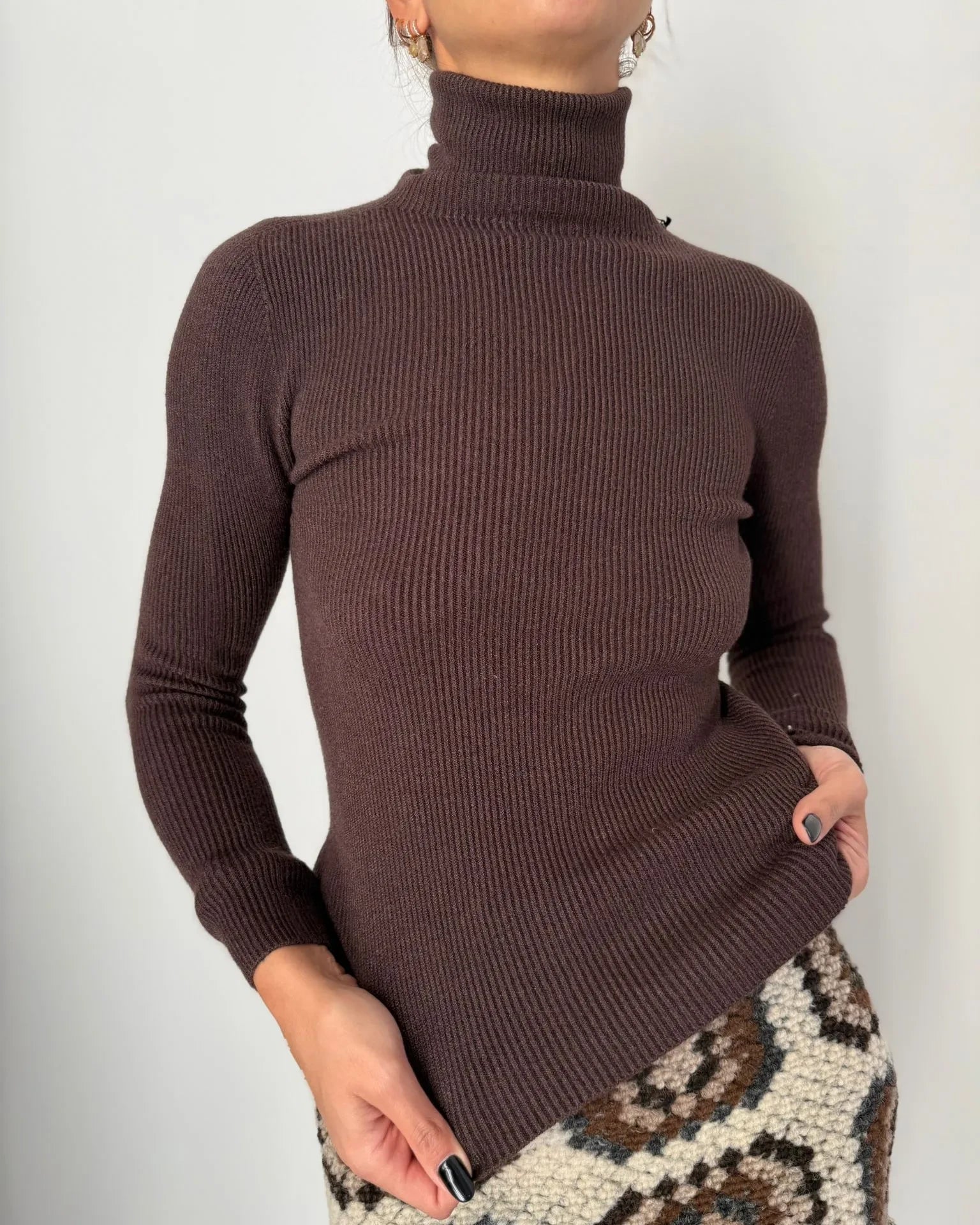 Vicolo - Maglia costine collo alto Art. 77314F