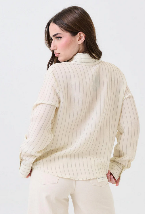 CAMICIA RIGHE AVORIO NON NODO FRONTALE TAB0275