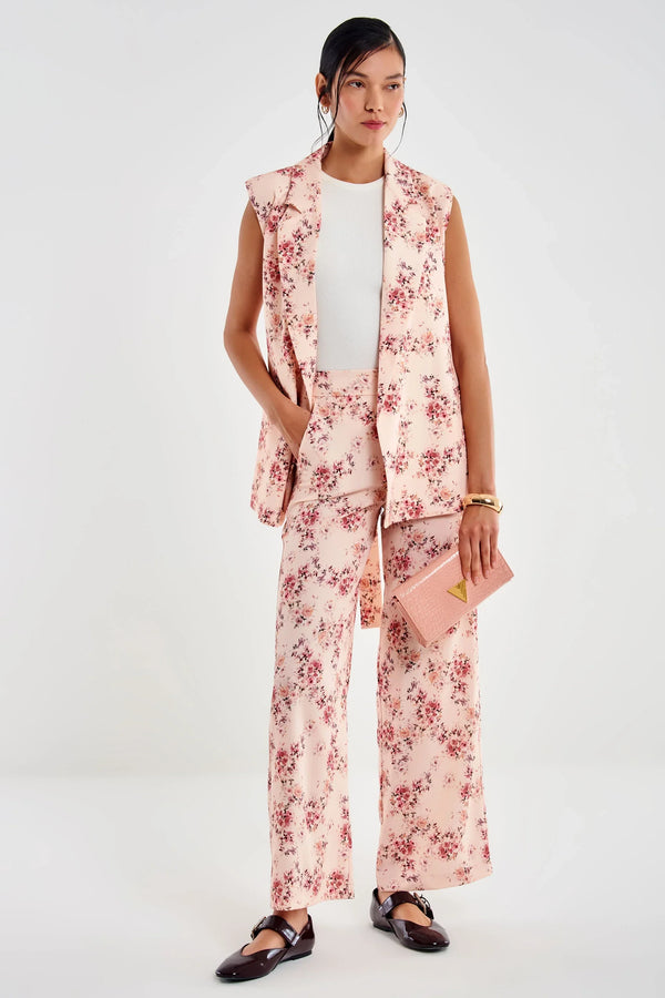 Vicolo - Pantalone floreale con elastico Art. TD2253