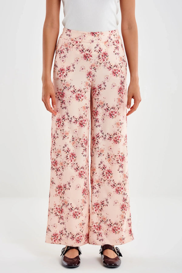 Vicolo - Pantalone floreale con elastico Art. TD2253
