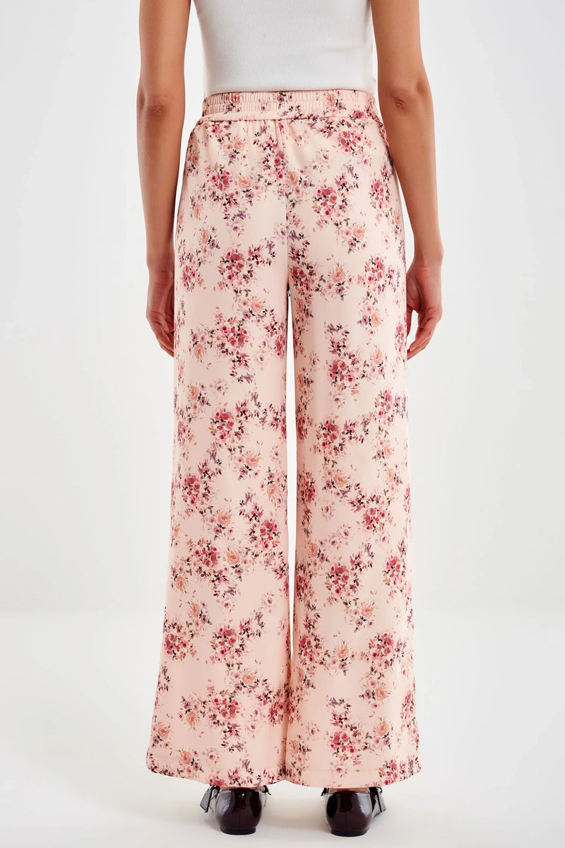 Vicolo - Pantalone floreale con elastico Art. TD2253