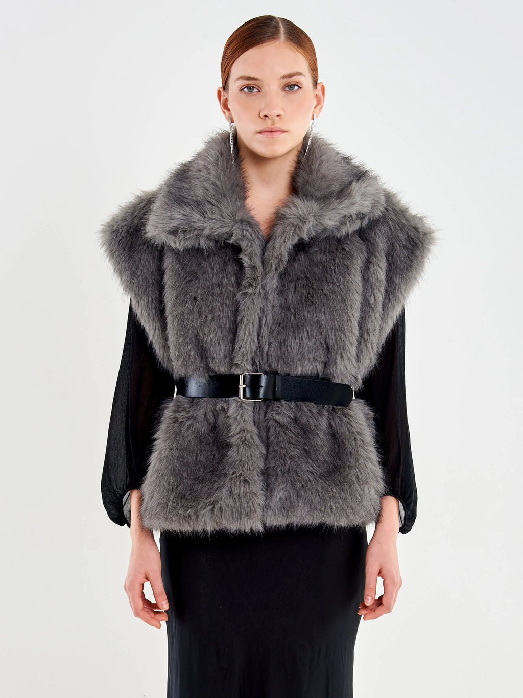 Ecopelliccia Smanicata con Cintura TF0711